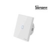 GloboStar® 80130  SONOFF T2EU1C-RF - 433MHz Wireless Smart Wall Touch Button Switch AC 100-240V Max 2A (2A-Way) 1 Way - RF Series